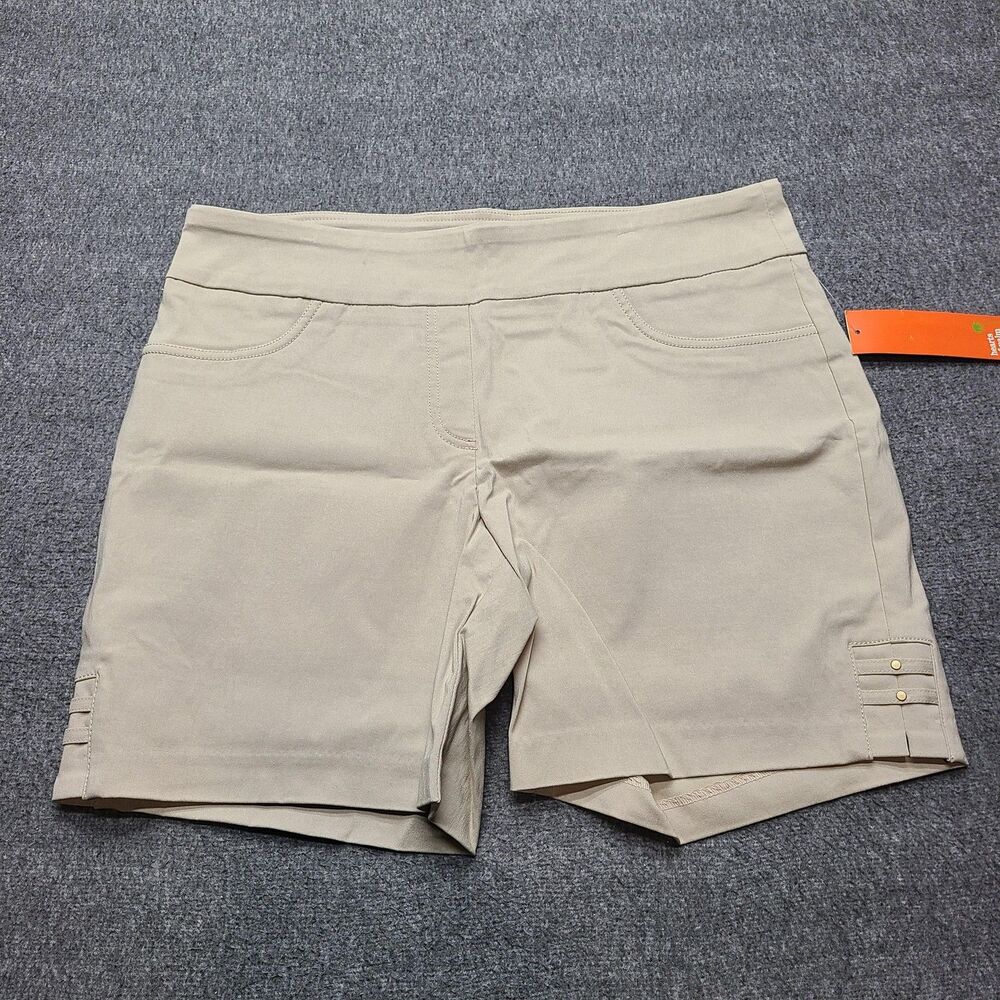 Hearts of Palm Shorts Womens 16 Beige Chino Stretch Essentials Casual Summer New